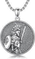 wholesale 925 Sterling Silver Saint Christopher Warrior Shield Sword Pendant Necklace for Men Women Catholic Protection s-0-0
