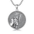 wholesale 925 Sterling Silver Saint Christopher Warrior Shield Sword Pendant Necklace for Men Women Catholic Protection s-0-0