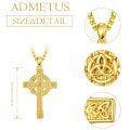 wholesale 925 Sterling Silver Celtic Cross Pendant With Gold Plating And Chain-0-1