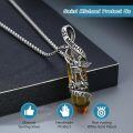wholesale 925 Sterling Silver Citrine Yellow Stone Saint Michael Angel Protect Us Pendant Necklace Catholic Jewelry-0-1