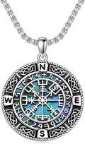 wholesale TOUPOP Viking Compass Necklace For Women S925 Sterling Silver Celtic Knot Necklace Friendship Talisman Travel Compass Pendant Jewelry Gifts For Women Men Birthday Christmas Gifts -0-0