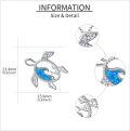 wholesale 925 Sterling Silver Blue Opal Sea Turtle Pendant Necklace for Women Girls  45cm Chain Length-0-2