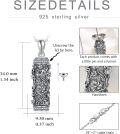 wholesale 925 Sterling Silver & Zircon Hawthorn May Birth Flower Urn Necklace for Ashes, Memorial Cremation Jewelry, 1.34 Pendant, 18 Chain, Gift Box-0-1