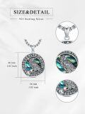 wholesale 925 Sterling Silver Abalone Shell Raven Pendant Norse Viking Necklace for Men-0-4