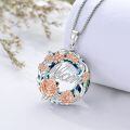 wholesale 925 Sterling Silver Mom Pendant Necklace Rose Gold Rose Blue Crystal Mothers Day Gift-0-2
