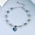 TOUPOP Sterling Silver Sapphire Crystal Bracelet Women Birthday Christmas Gifts-0-1
