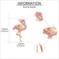 wholesale Rose Gold Plated 925 Sterling Silver Pink Crystal Flamingo Leverback Drop Earrings for Women Girls  4cm Long-0-2
