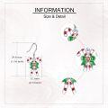 wholesale 925 Sterling Silver Red & White Striped Candy Cane Bow Dangle Earrings for Women-0-3