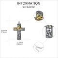 wholesale 925 Sterling Silver Filigree Cross Pendant with Gold Crown of Thorns and Jesus Face Design - Religious Jewelry for Men & Women-0-3