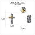 wholesale 925 Sterling Silver Filigree Cross Pendant with Gold Crown of Thorns and Jesus Face Design - Religious Jewelry for Men & Women-0-3