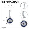 wholesale 925 Sterling Silver & Stone Evil Eye Protection Leverback Earrings 12.5mm, Gift for Her-0-3