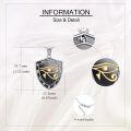 wholesale 925 Sterling Silver Black Onyx Eye Of Horus Shield Pendant Necklace for Women's Gifts-0-2