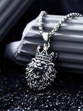 wholesale 925 Sterling Silver Lion King Crown Pendant Necklace Mens s 24 Chain-0-3