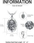 wholesale 925 Sterling Silver  Saint Joseph Medal Pendant Necklace for Men & Women-0-4