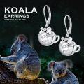 wholesale 925 Sterling Silver Tea Cup Koala Dangle Earrings for Women Girls Gift 925 Sterling Silver Jewelry Accessories-0-5