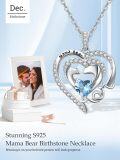 wholesale 925 Sterling Silver Birthstone Mama Heart Necklace for Mom Wife Grandma-0-5