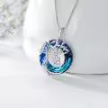 TOUPOP Sterling Silver Crystal Tree Of Life Necklace Gift For Women-0-4