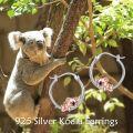 wholesale 925 Sterling Silver Koala Bear Hoop Earrings - Adorable Gift for Her-0-4