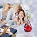 TOUPOP Sterling Silver Garnet Snowdrop Pendant Necklace January Birthstone-0-1