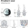 wholesale 925 Sterling Silver Hamsa Evil Eye Chakra Dangle Earring Hand of Fatima -0-3
