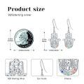 wholesale 925 Sterling Silver Hamsa Hand Evil Eye Drop Earrings Multicolor Zircon Platinum Plated Jewelry-0-3