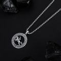 wholesale 925 Sterling Silver 925 Horseman on Unicorn Rune & Compass Pendant Necklace -0-2