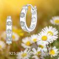 wholesale 925 Sterling Silver Floral Hoop Earrings - Dainty Daisy Design for Women Girls Gift Set-0-1