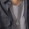 wholesale 925 Sterling Silver Saint Christopher Protect Us Medal Pendant Necklace With Oxidized Box Chain-0-3