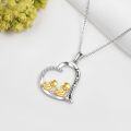 wholesale 925 Sterling Silver Heart Pendant with Ducks Love You Forever Charm Necklace Gifts for Women Girls-0-2