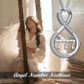 wholesale Sterling Silver Angel Number Pendant Necklace Hypoallergenic Gift for Women-0-5