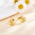 wholesale S925 Sterling Silver Duck Stud Earrings for Women Animal s-0-3