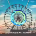 TOUPOP Sterling Silver Crystal Circle Pendant Necklace For Women-0-1