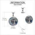 wholesale 925 Sterling Silver Blue Crystal Celtic Knot Tree of Life Keepsake Cremation Jewelry Pendant Necklace with Funnel and Fill Tool-0-3