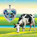 TOUPOP Sterling Silver & Stone Cow Necklace Gifts for Women Girls-0-1