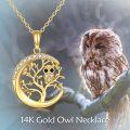 wholesale 14K Gold Owl Tree of Life Pendant Necklace - Summer for Women Lovers Valentines Day Mother's Day-0-4
