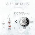 wholesale 925 Sterling Silver Red Flower Ladybug Drop Earrings for Women Gift Ideas-0-1