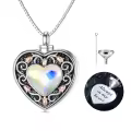 TOUPOP Sterling Silver Crystal Rose Flower Urn Necklace For Ashes Memorial Jewelry-0-0