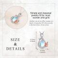 wholesale 925 Sterling Silver Teardrop Moonstone Rose Flower Infinity Pendant Necklace for Women Girls Grandma Gift-0-4