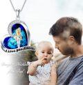 wholesale TOUPOP Father And Daughter Necklace 925 Sterling Silver Daughter Necklace From Dad Heart Crystal Pendant I Love You Forever Jewelry Birthday Christmas Gifts For Women -0-1