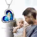 TOUPOP Sterling Silver Crystal Father Daughter Necklace Heart Pendant Gift-0-1