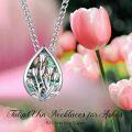 wholesale 925 Sterling Silver & Abalone Shell Tulip Memorial Urn Necklace for Ashes, Eternal Love Cremation Jewelry, Adjustable Chain, Gift Packaging-0-3