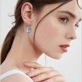 wholesale 925 Sterling Silver Hypoallergenic Blue Crystal Phoenix Dangle Earrings for Women-0-2