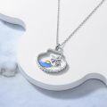 wholesale 925 Sterling Silver Blue Opal Palm Tree Island Pendant Necklace-0-3