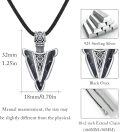wholesale  Sterling Silver Rock Spearhead Pendant Necklace for Men Women -0-8