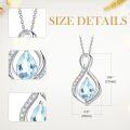 wholesale 925 Sterling Silver Infinity Teardrop Birthstone Necklace for Women Forever Love Jewelry Gift-0-2