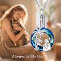 wholesale TOUPOP Cat Cremation Jewelry For Ashes Sterling Silver Cat Moon Urn Necklace That Hold Human Pet Ashes Memorial Keepsake Jewelry -0-1