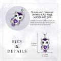 wholesale 925 Sterling Silver Birthstone Owl Pendant Necklace Jewelry Gift for Women-0-4