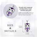 wholesale 925 Sterling Silver Birthstone Owl Pendant Necklace Jewelry Gift for Women-0-4