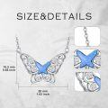 wholesale 925 Sterling Silver Blue Opal Butterfly Pendant With Cz Stones-0-4