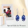wholesale 925 Sterling Silver Lapis Lazuli Dangle Earrings Gemstone Fine Jewelry Birthday Christmas Gifts for Women Her-0-3